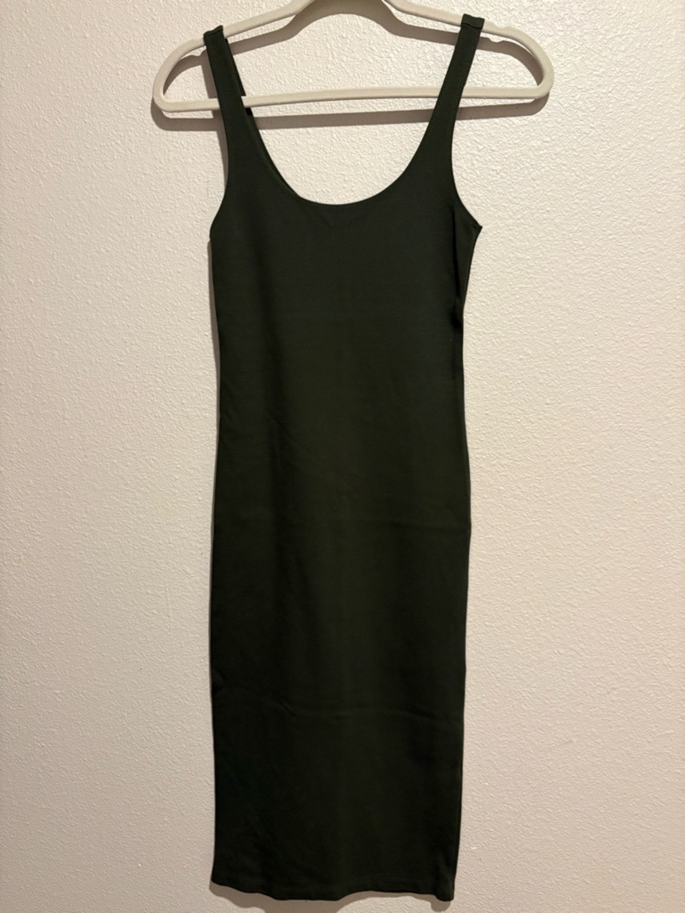 Forever 21 Olive Green Scoop Neck Midi Tank Dress